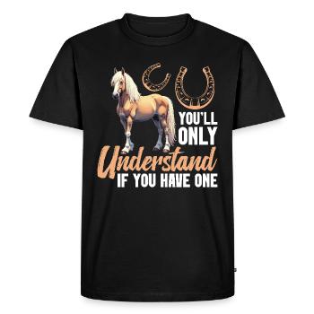 Horse Owner If you have one Horse Mom Haflinger - Men's Premium Organic T-Shirt - black - Front - Nico (187cm)