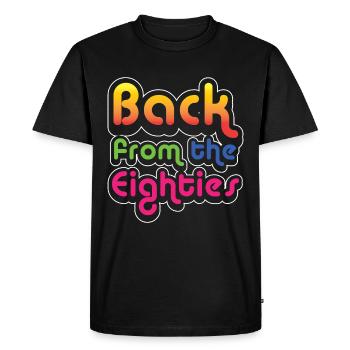 RETOUR DES ANNÉES 80 - T-shirt Premium bio Homme - noir - Devant - Nico (187cm)
