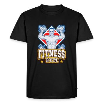fitness gym motivation power - Men's Premium Organic T-Shirt - black - Front - Nico (187cm)