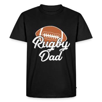 PAPA RUGBY - T-shirt Premium bio Homme - noir - Devant - Nico (187cm)