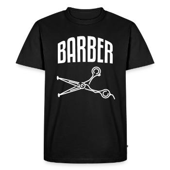 Salon de coiffure - T-shirt Premium bio Homme - noir - Devant - Nico (187cm)