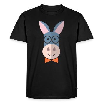 Âne âne animaux - T-shirt Premium bio Homme - noir - Devant - Nico (187cm)