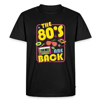 Soirée rétro des années 80 - T-shirt Premium bio Homme - noir - Devant - Nico (187cm)