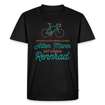 Rennrad Fahrrad Radsport Radfahren - Männer Premium Bio T-Shirt - Schwarz - Vorne - Nico (187cm)