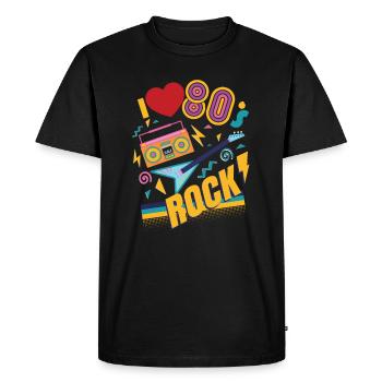 fête et jupe retro années 80 - T-shirt Premium bio Homme - noir - Devant - Nico (187cm)