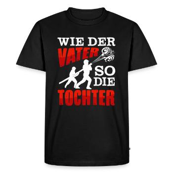 Freiwillige Feuerwehr Vater Tochter - Männer Premium Bio T-Shirt - Schwarz - Vorne - Nico (187cm)