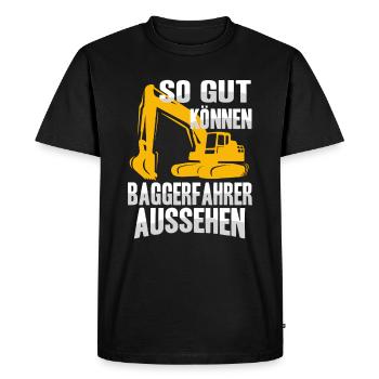 Drague driver Chantier de construction de dragues - T-shirt Premium bio Homme - noir - Devant - Nico (187cm)