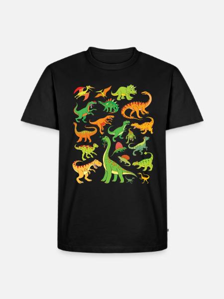 20 Dinosaurus Dino Kids Volwassenen - Mannen Premium Bio T-shirt - zwart