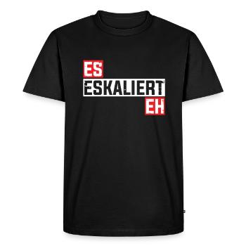 Es Eskaliert Eh - Party Saufen Gruppen Design - Männer Premium Bio T-Shirt - Schwarz - Vorne - Nico (187cm)