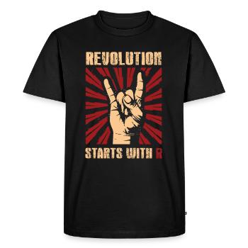 Funny gift revolution liberation revolt shi - Men's Premium Organic T-Shirt - black - Front - Nico (187cm)