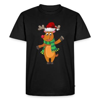 Rudolph the Red-Nosed Reindeer Naughty Christmas - Men's Premium Organic T-Shirt - black - Front - Nico (187cm)