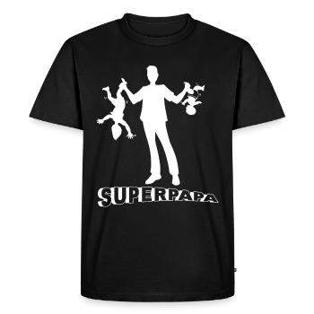 Papa, meilleur père, papa de l'année - T-shirt Premium bio Homme - noir - Devant - Nico (187cm)