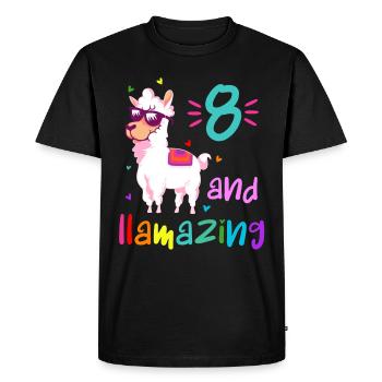 8 and llamazing - T-shirt Premium bio Homme - noir - Devant - Nico (187cm)