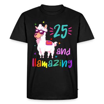 25 and llamazing - T-shirt Premium bio Homme - noir - Devant - Nico (187cm)