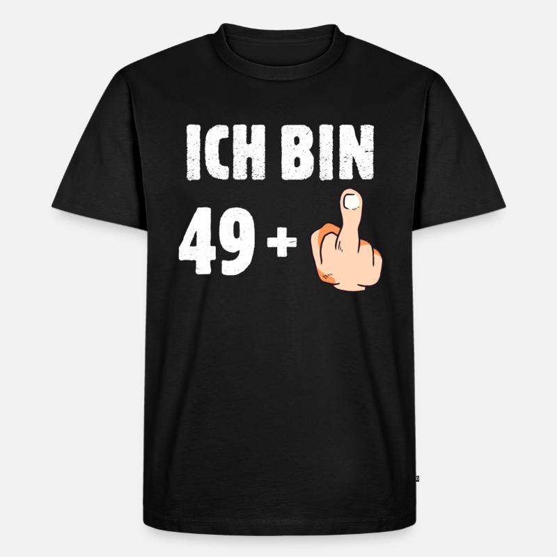 Ich bin 49 plus eins - Männer Premium Bio T-Shirt - Schwarz