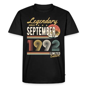Legendary since Septembre 1992 Limited Edition - T-shirt Premium bio Homme - noir - Devant - Nico (187cm)
