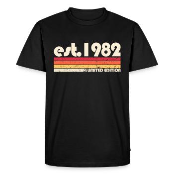 1982 Limited Edition Rétro Vintage - T-shirt Premium bio Homme - noir - Devant - Nico (187cm)