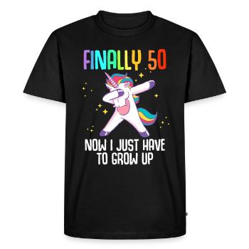 Finally 50 Now I Just Have To Grow Up - Men's Premium Organic T-Shirt - black - Front - Nico (187cm)