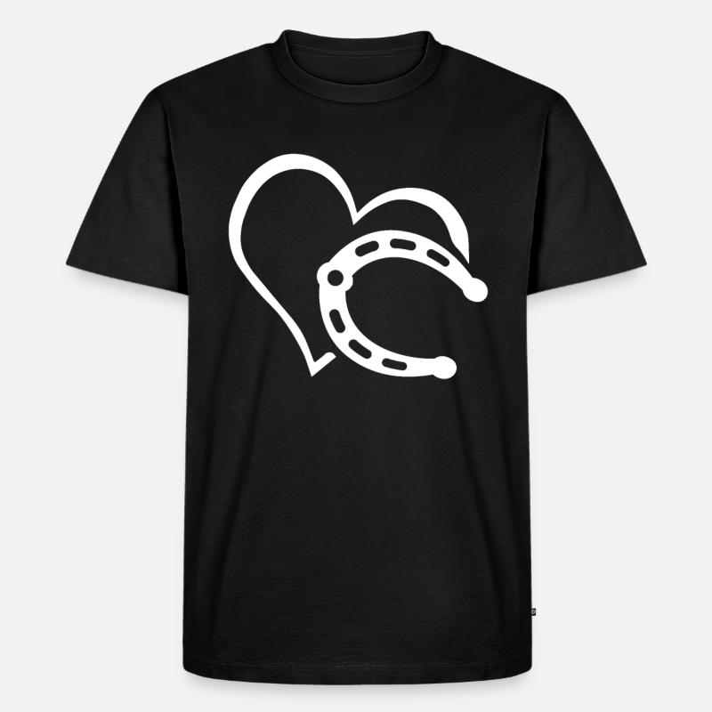 Hufe Herz - Männer Premium Bio T-Shirt - Schwarz