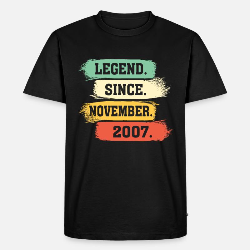 Legend since November 2007 - Männer Premium Bio T-Shirt - Schwarz