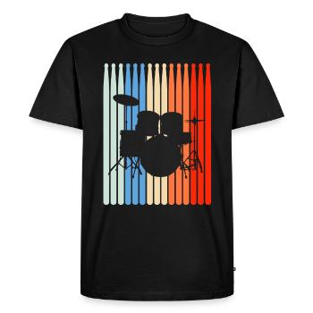 Drums Retro Drumset Drumsticks - Men's Premium Organic T-Shirt - black - Front - Nico (187cm)
