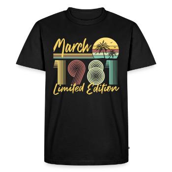 Mars 1981 Édition limitée - T-shirt Premium bio Homme - noir - Devant - Nico (187cm)