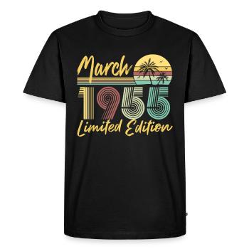 Mars 1955 Édition limitée - T-shirt Premium bio Homme - noir - Devant - Nico (187cm)