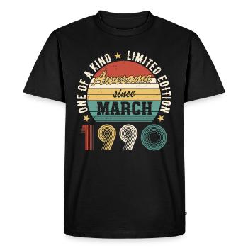 Génial depuis mars 1990 - T-shirt Premium bio Homme - noir - Devant - Nico (187cm)