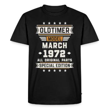 Oldtimer March 1972 Birthday Gift - Men's Premium Organic T-Shirt - black - Front - Nico (187cm)