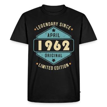 Avril 1962 Vintage Retro Anniversaire - T-shirt Premium bio Homme - noir - Devant - Nico (187cm)