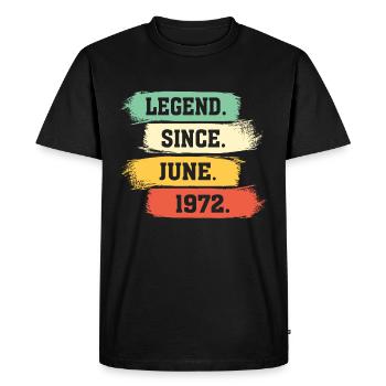 Légende depuis juin 1972 - T-shirt Premium bio Homme - noir - Devant - Nico (187cm)