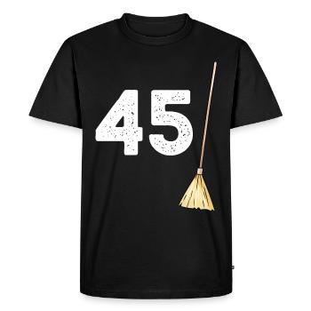 Birthday 45 brooms Gift Dad Mom - Men's Premium Organic T-Shirt - black - Front - Nico (187cm)