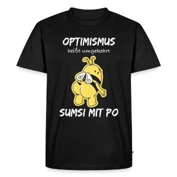 Optimism sumsi with po - Men's Premium Organic T-Shirt - black - Front - Nico (187cm)