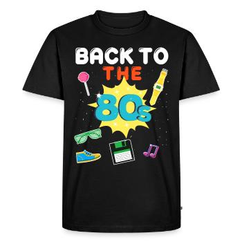 Année 80's Design Vintage Original - T-shirt Premium bio Homme - noir - Devant - Nico (187cm)