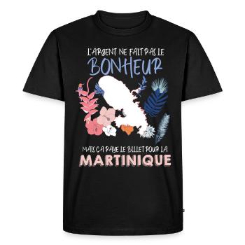 La Martinique bonheur Du Billet Aller-Retour - T-shirt Premium bio Homme - noir - Devant - Nico (187cm)