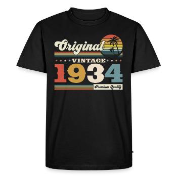 Original 1934 Millésime 1934 90e anniversaire 1934 - T-shirt Premium bio Homme - noir - Devant - Nico (187cm)