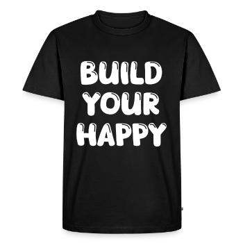 Build Your Happy - Men's Premium Organic T-Shirt - black - Front - Nico (187cm)