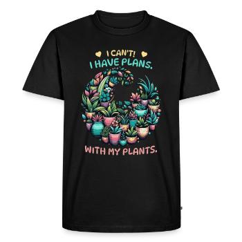 Gardeners and plant lovers with balcony plants - Men's Premium Organic T-Shirt - black - Front - Nico (187cm)