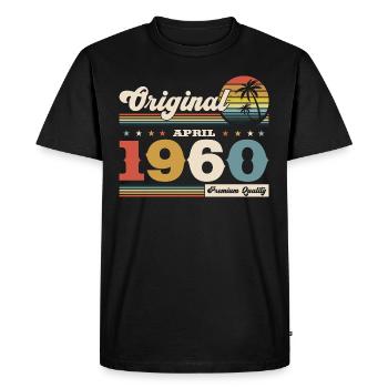 65ème Anniversaire Original Avril Millésime 1960 - T-shirt Premium bio Homme - noir - Devant - Nico (187cm)