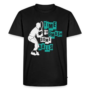 tennis - T-shirt Premium bio Homme - noir - Devant - Nico (187cm)