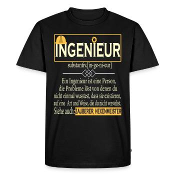Ingeniuer Definition - Men's Premium Organic T-Shirt - black - Front - Nico (187cm)