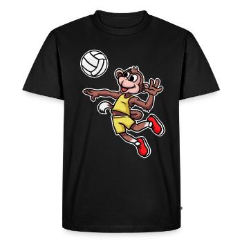 Volleyball Monkey Sport Handball Active Sport Fitness - Men's Premium Organic T-Shirt - black - Front - Nico (187cm)