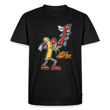 Saucisse de dessin animé de dessin animé - T-shirt Premium bio Homme - noir - Devant - Nico (187cm)
