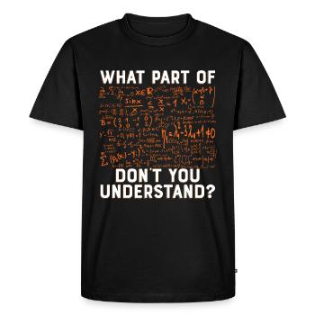Formule cadeau science physique maths - T-shirt Premium bio Homme - noir - Devant - Nico (187cm)