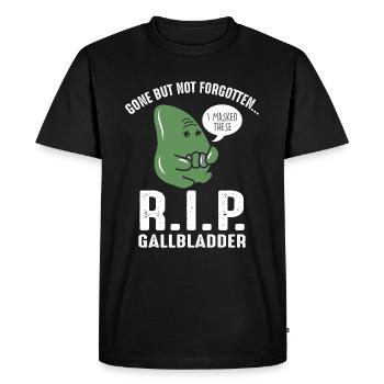 The gallbladder is gone, but not forgotten. - Men's Premium Organic T-Shirt - black - Front - Nico (187cm)