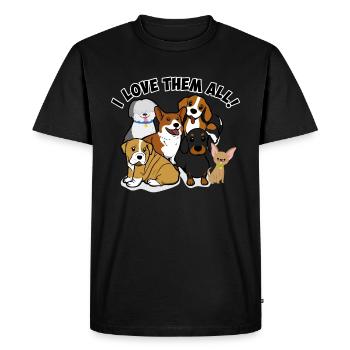 I love all dogs dog owners pet - Men's Premium Organic T-Shirt - black - Front - Nico (187cm)