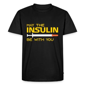 Que le diabète soit l’insuline avec vous - T-shirt Premium bio Homme - noir - Devant - Nico (187cm)