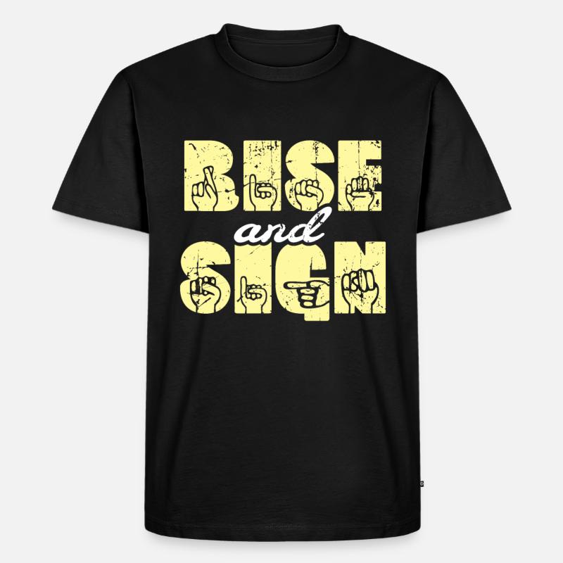 Gebärdensprache ASL Gebärdensprache - Männer Premium Bio T-Shirt - Schwarz