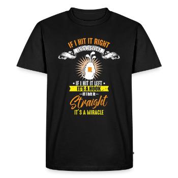 Golf Miracle Funny Club Golfer - Men's Premium Organic T-Shirt - black - Front - Nico (187cm)