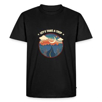Nature Travel Van Life Gift - Men's Premium Organic T-Shirt - black - Front - Nico (187cm)